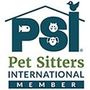 Pet Sitters International Member logo with teal house, paw print, and bird icon
