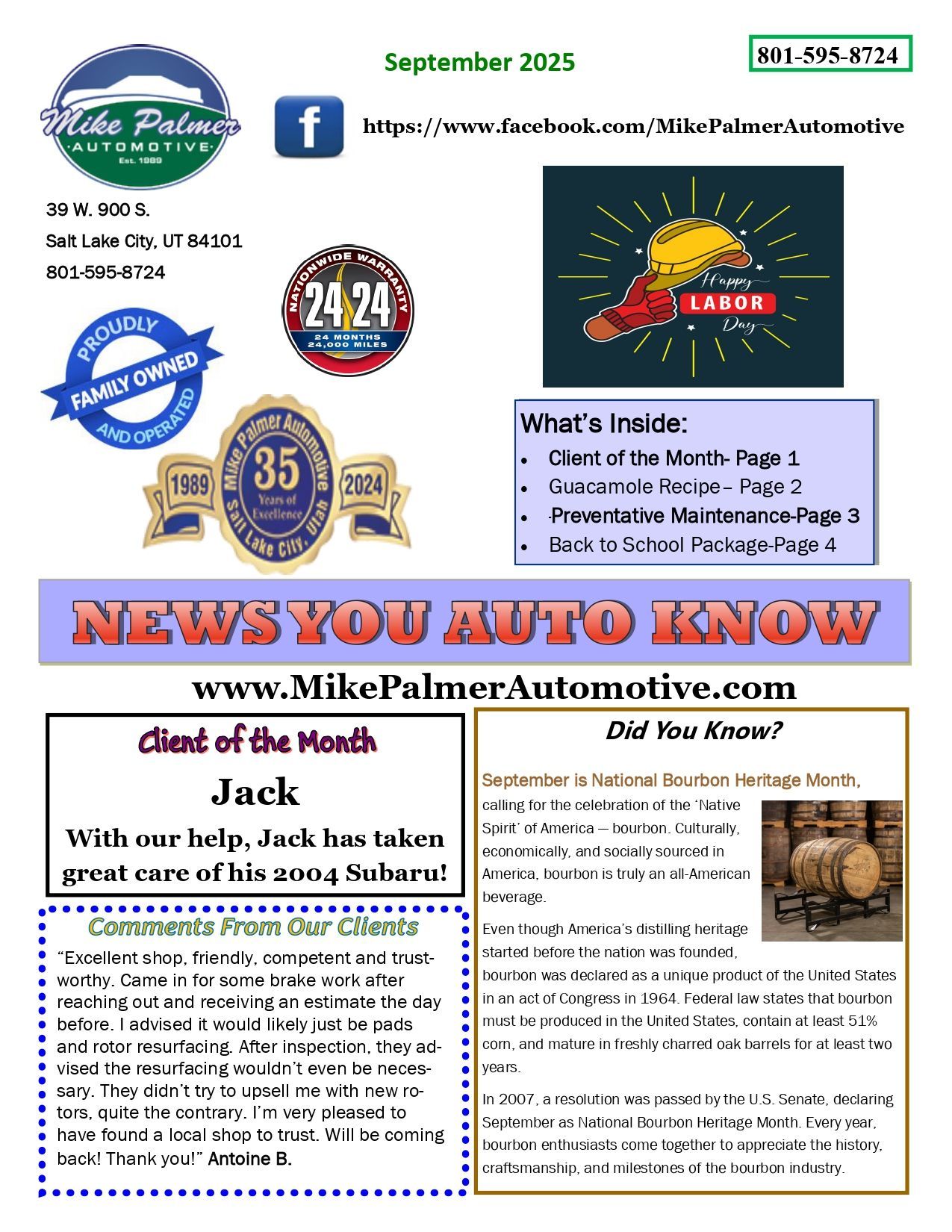 September 2025 Newsletter | Mike Palmer Automotive