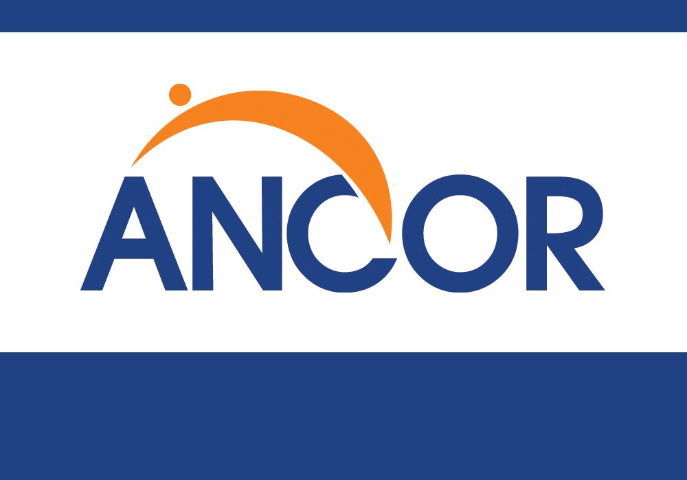 ANCOR logo with dark blue matching border
