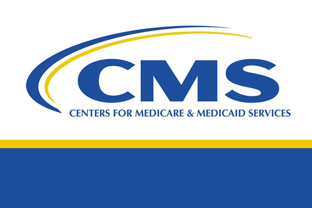 CMS logo with yellow and blue border