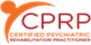A logo featuring a stylized orange figure above the maroon text 