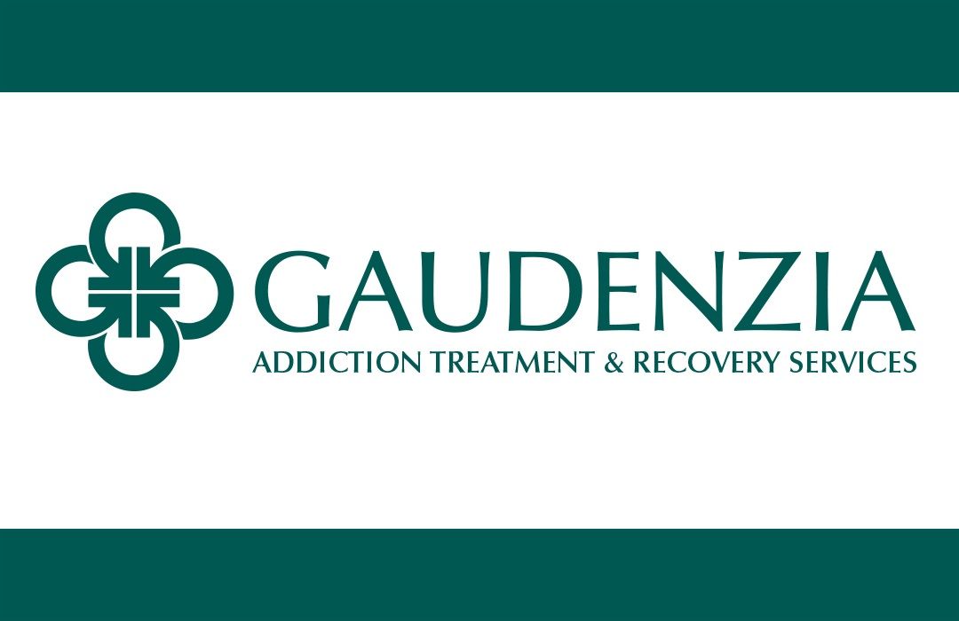 Gaudenzia's logo with matching dark green border