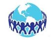 Blue globe with a circle of linked people around it, symbolizing unity and community