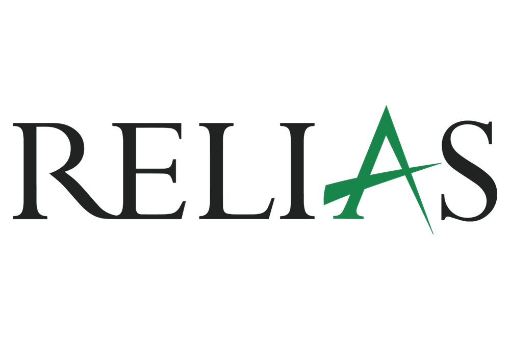 RELIAS logo with black text and a green stylized “A” on a white background