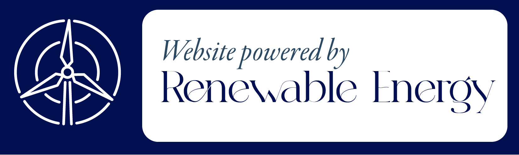 Renewable Energy Badge Website powered by renewable energy