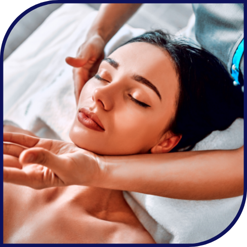 woman relaxing while having myofunctional therapy