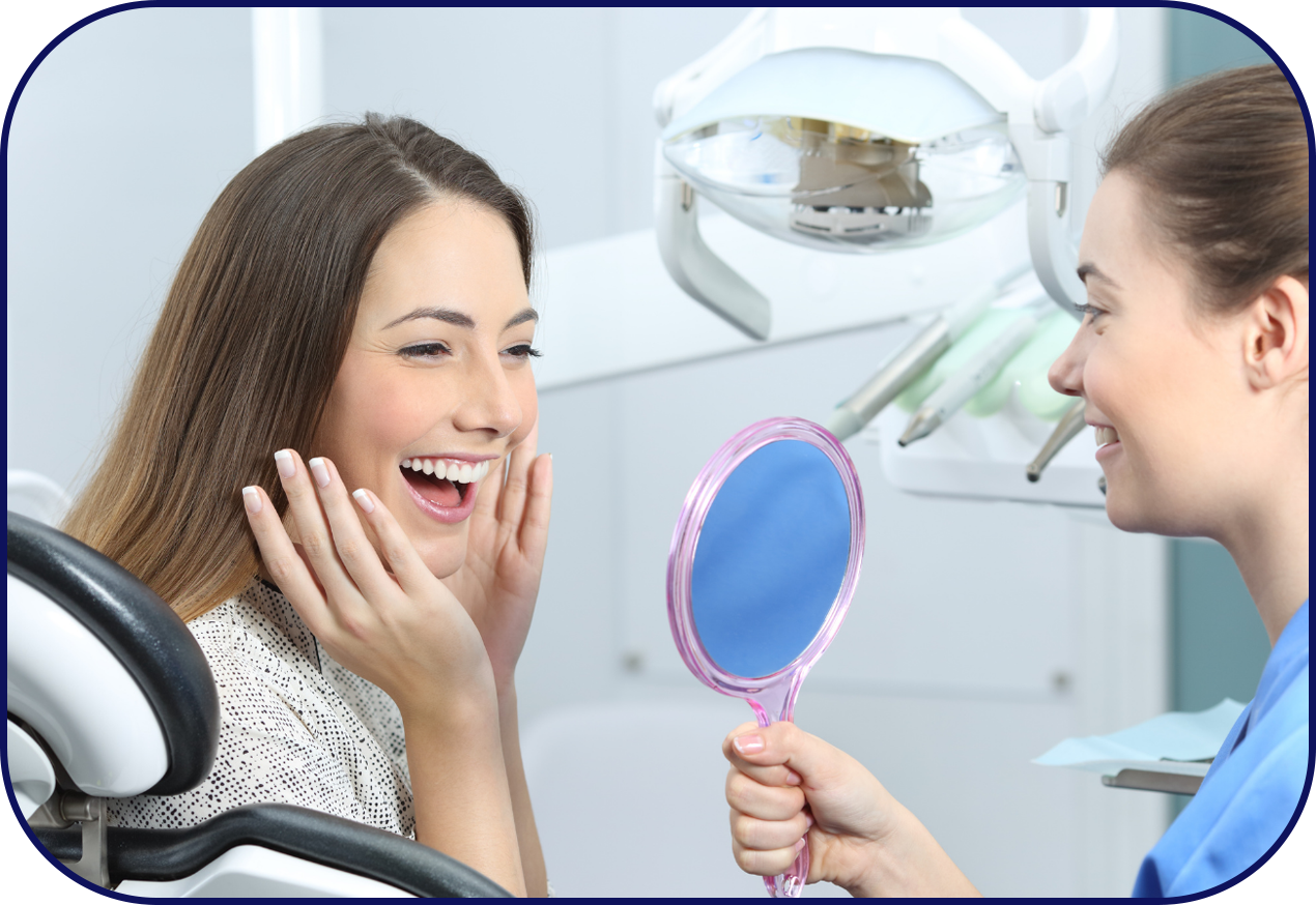 Woman smiling with newly whitened teeth by dental specialist