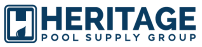 The logo for the heritage pool supply group