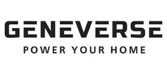 The geneverse logo is black and white and says `` power your home ''.