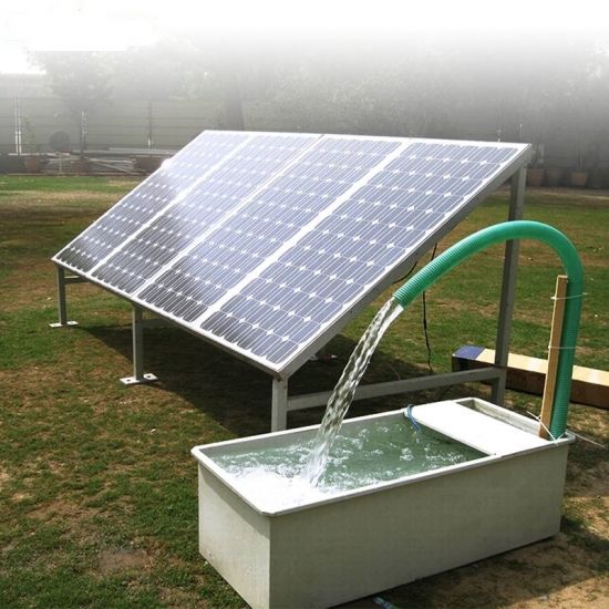 A solar panel with water coming out of it