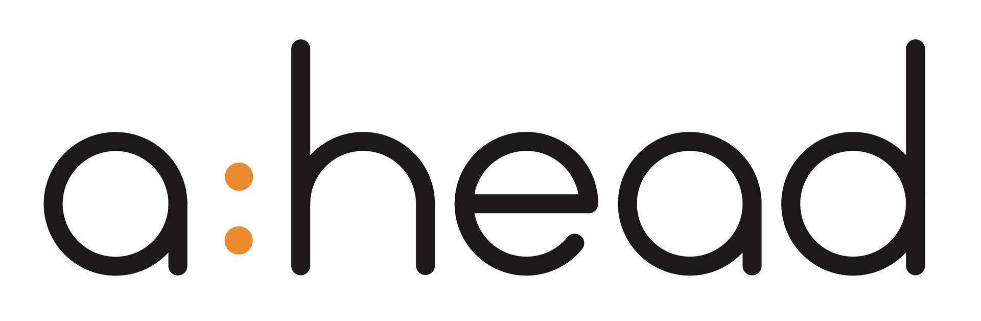 The word a head is written in black on a white background