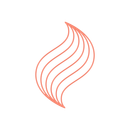 A line drawing of a flame on a white background.