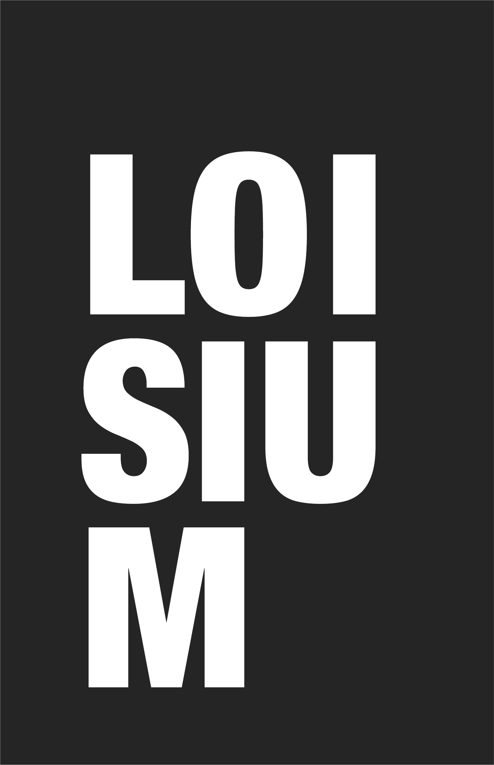 A black background with white letters that say loi siu m