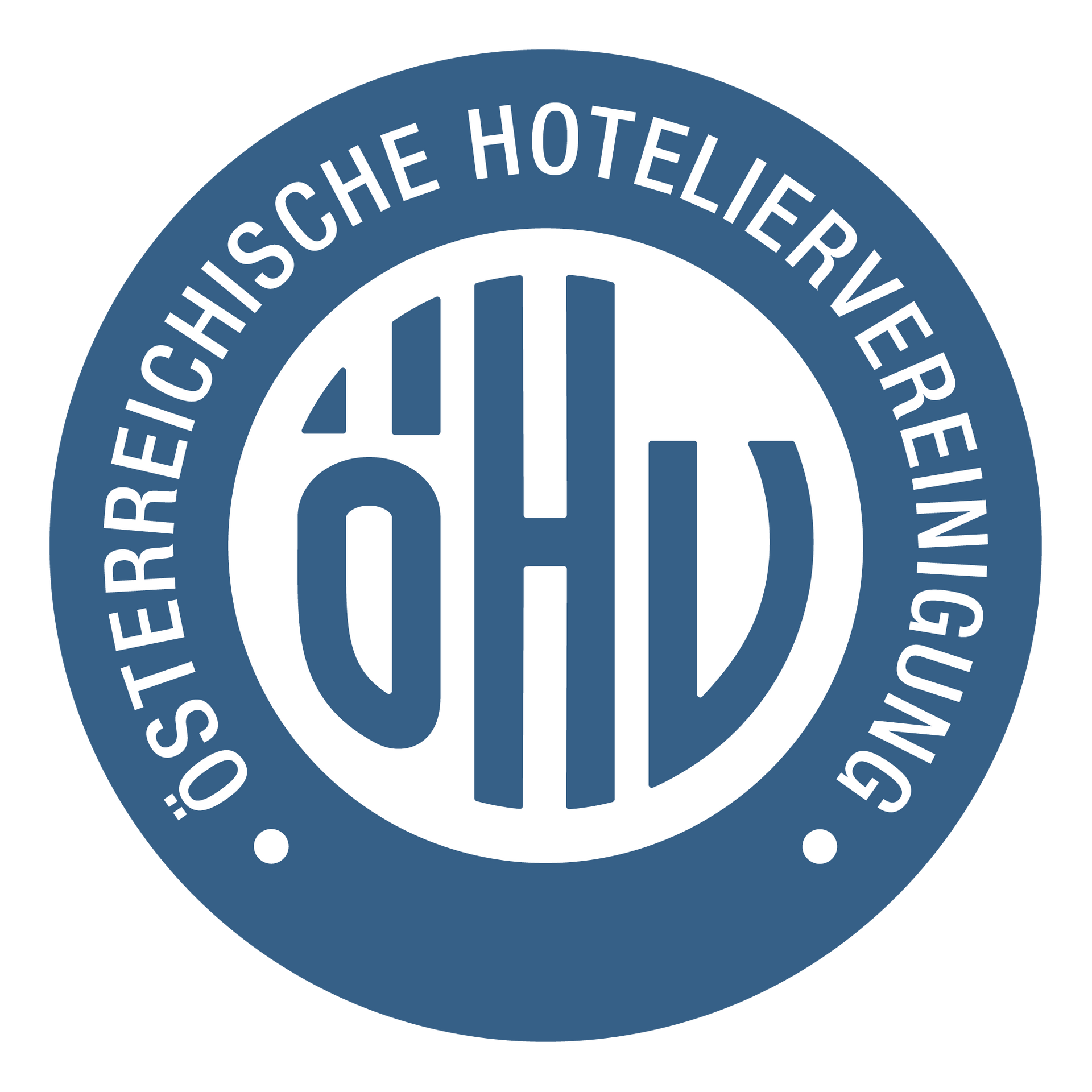 A blue and white logo for Österreichische Hoteliervereinigung.