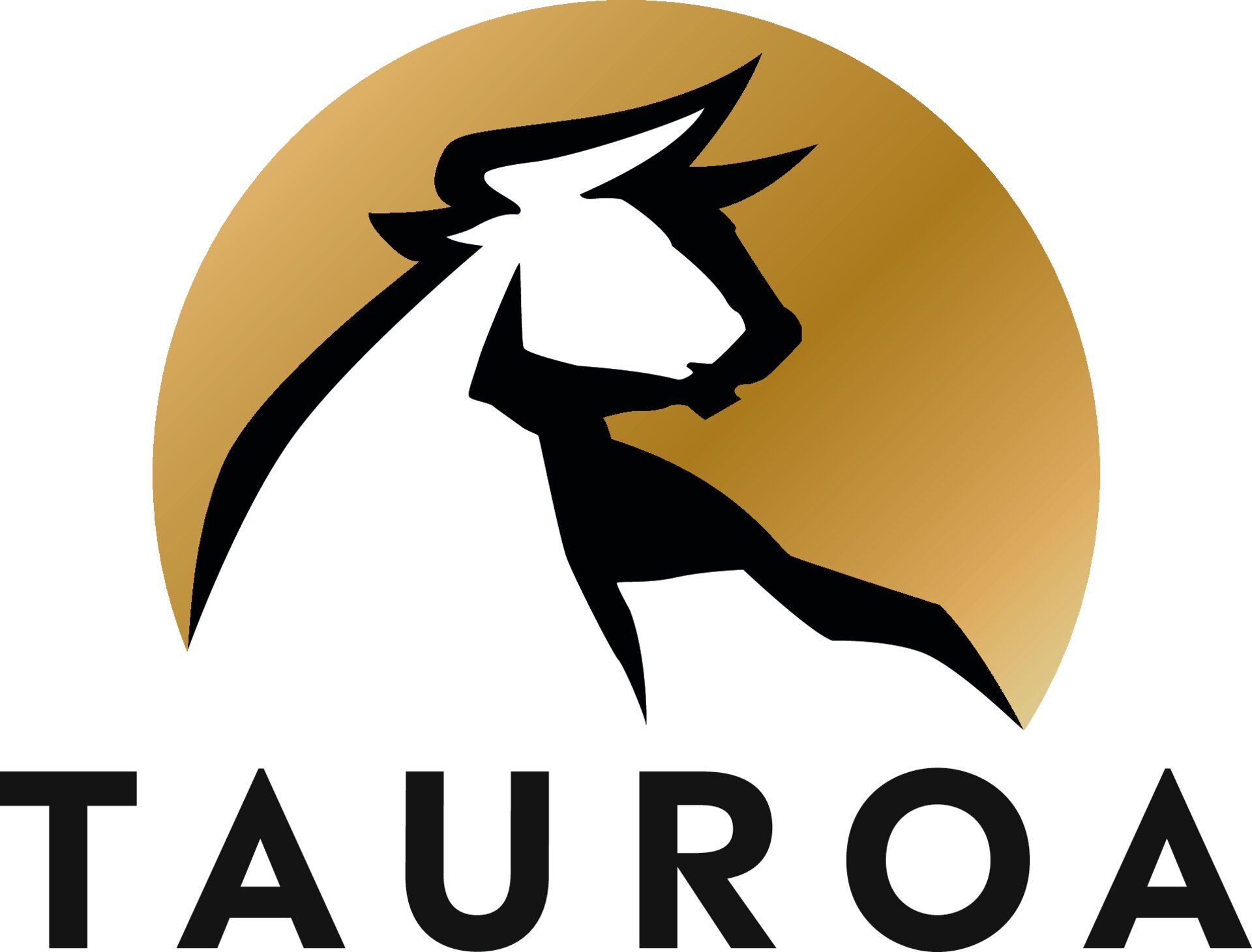 A logo for tauroa with a bull in a gold circle