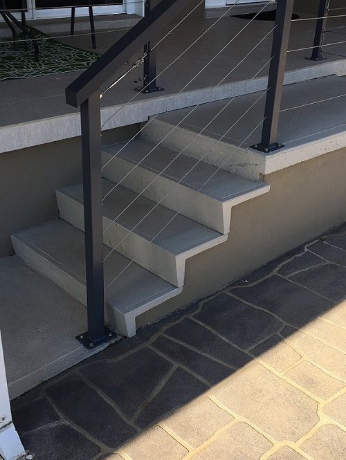Concrete Stairs With Wire Railing - Riverstone, NSW - AA West Precast Concrete Concrete Stairs With Wire Railing - Riverstone, NSW - AA West Precast Concrete