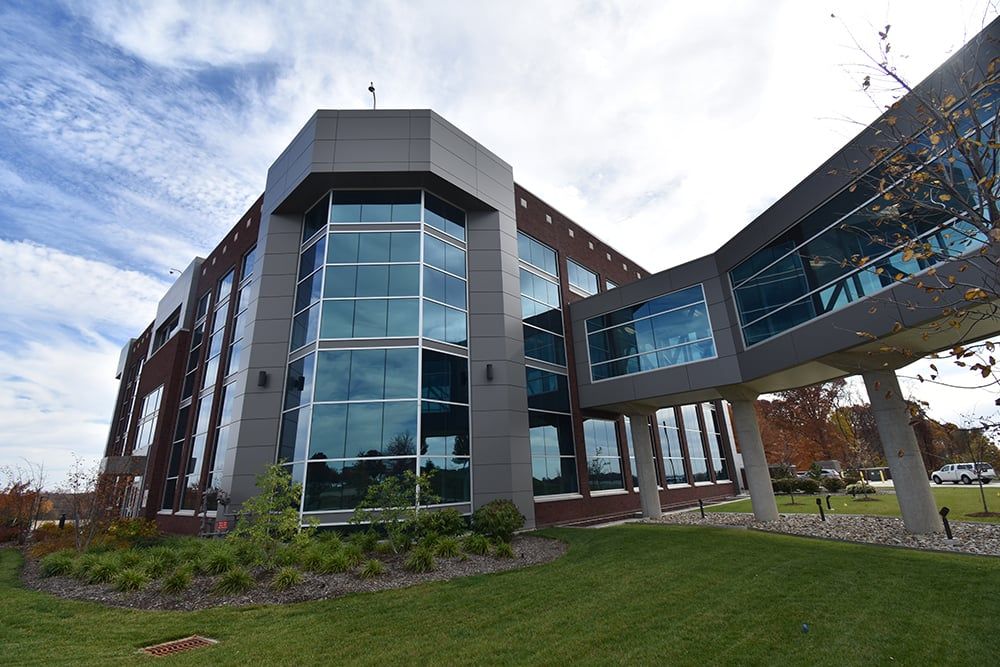 A Large Building with a Bridge Leading to it | Wooster, OH | Bogner Construction Company