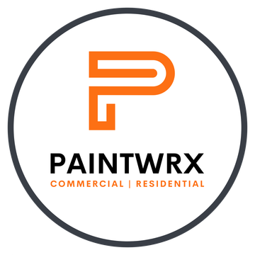 Logo for Paintwrx, featuring an orange