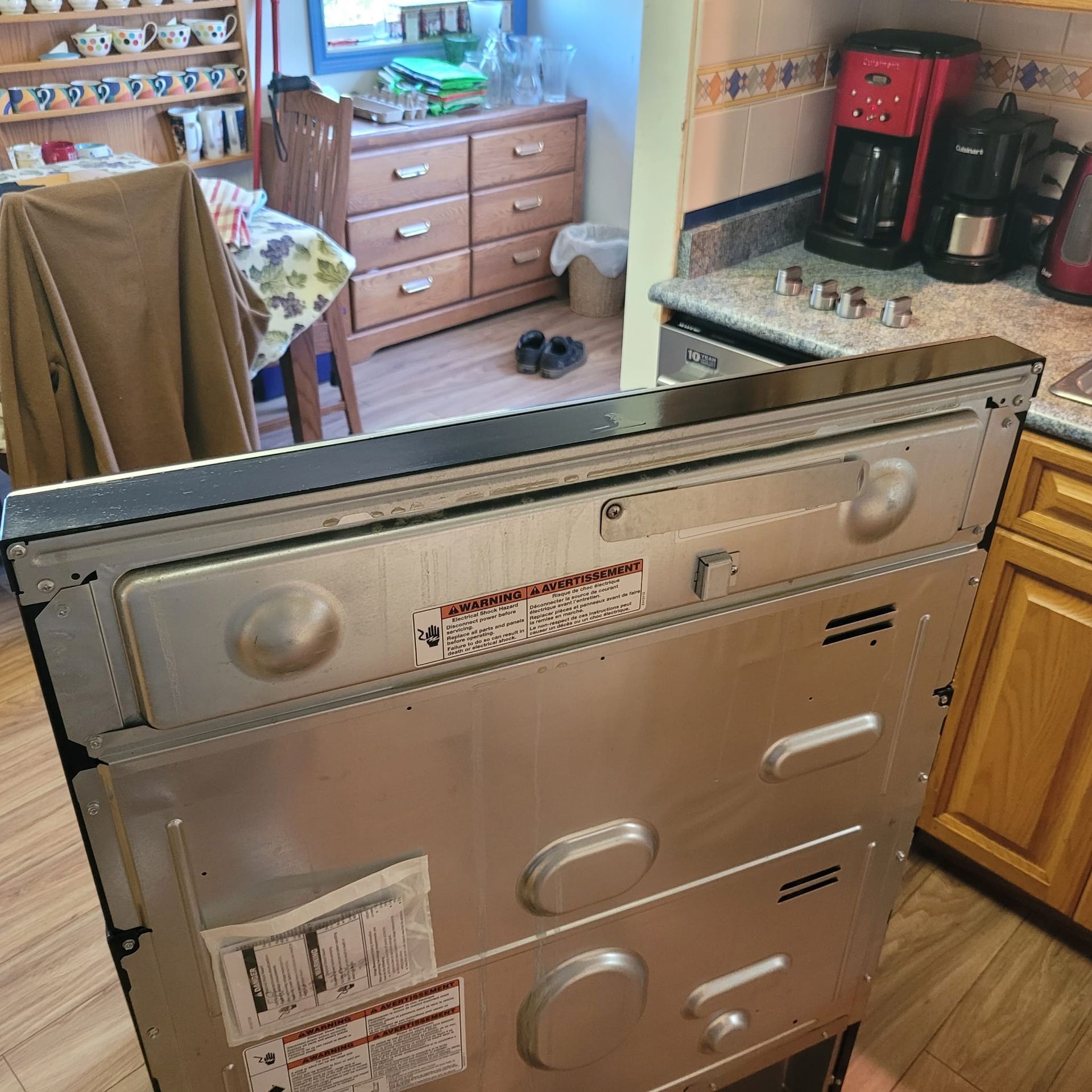 The back of an oven
