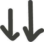 Two black downward arrows side by side on a white background