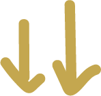 Two gold downward arrows on a white background