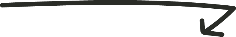 Black line arrow pointing right and down on a white background