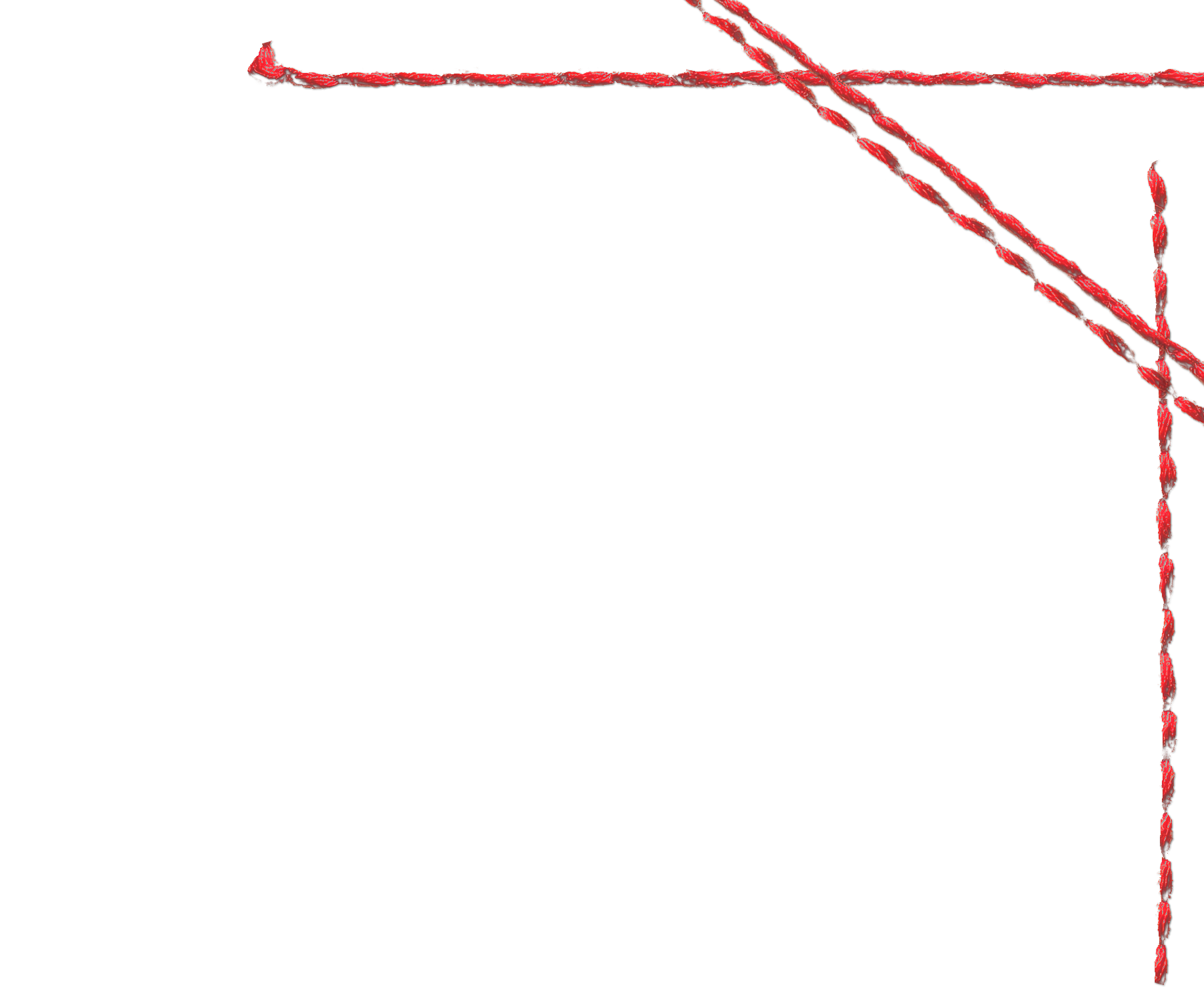 Red dashed lines form an angled corner on a white background.