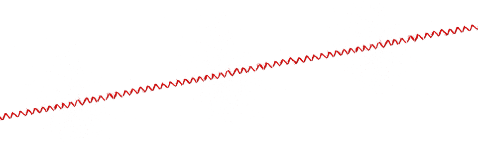 Thin red zigzag line rising diagonally across a white background