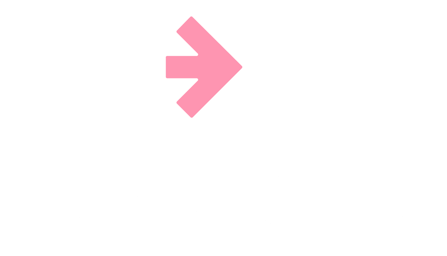 Pink right-pointing arrow icon on a white background