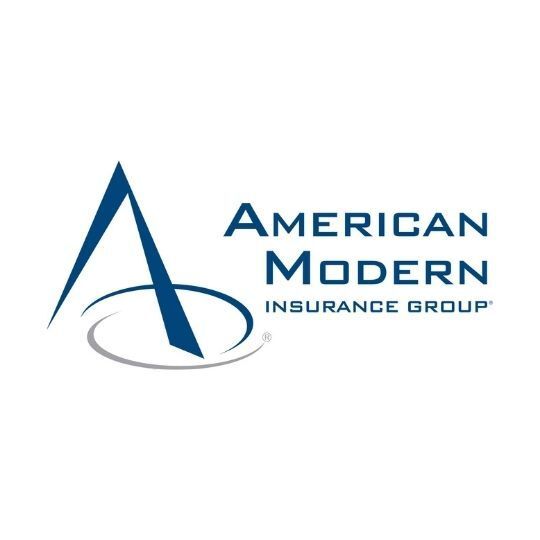 The american modern insurance group logo is shown on a white background