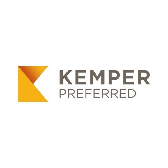 A kemper preferred logo on a white background