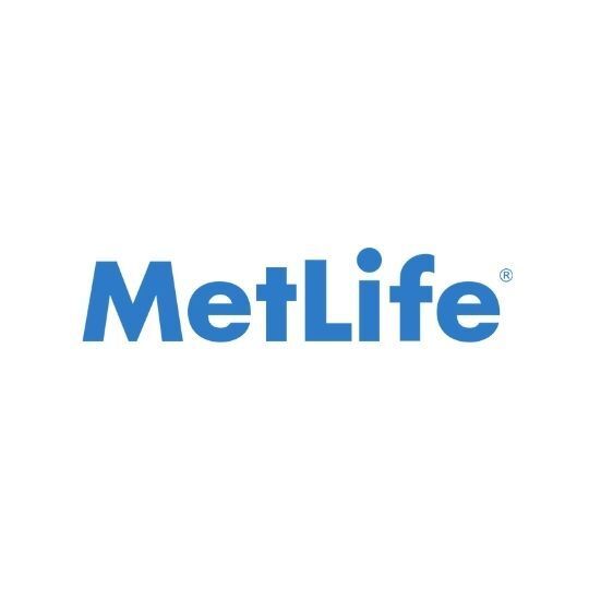The metlife logo is blue and white on a white background.