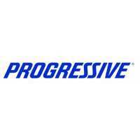 The logo for progressive is blue and white on a white background.