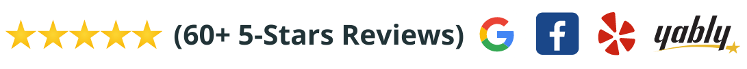 A blurred image of a google review with stars