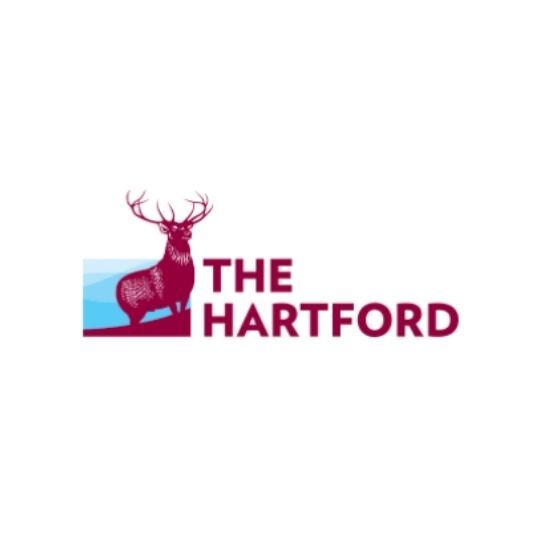 A logo for the hartford with a deer on it.