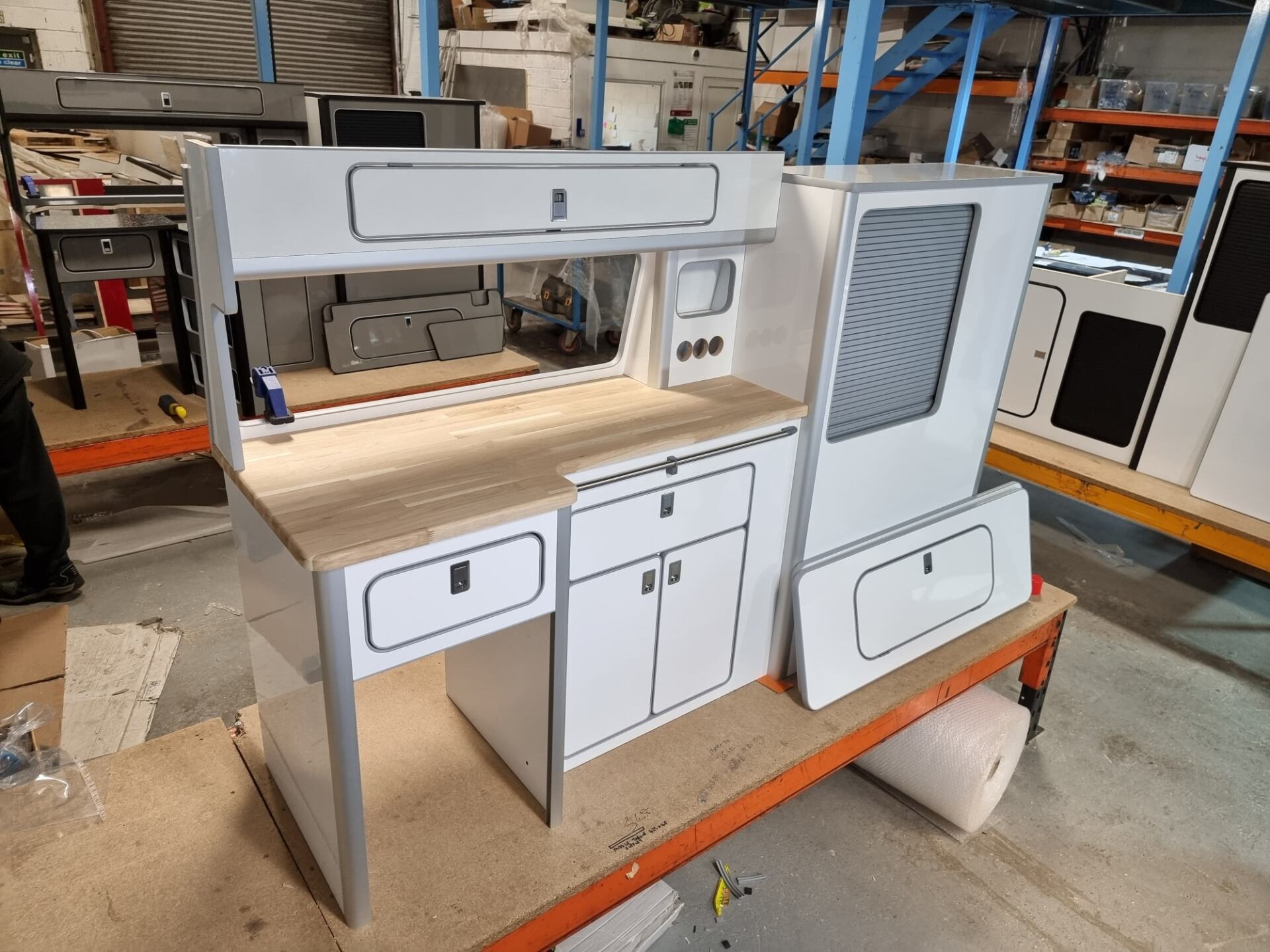 Campervan kitchen units designed by Northern Rose