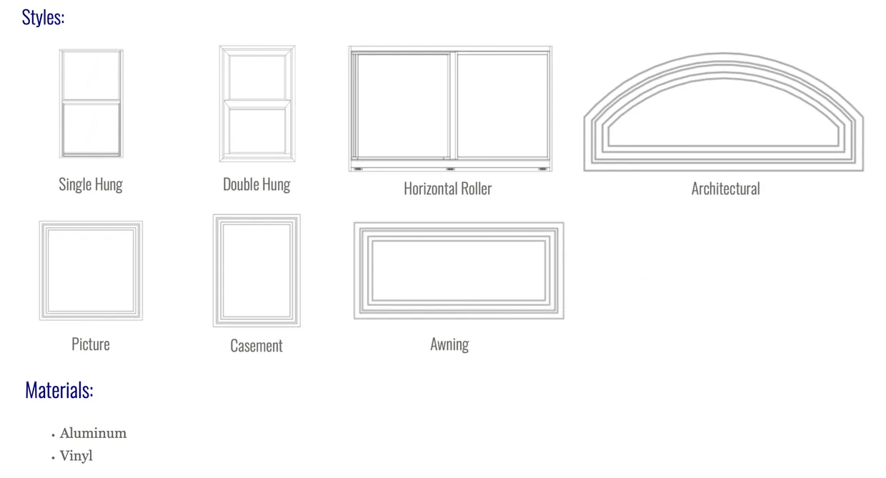Impact Window Styles | Cape Coral, FL Impact Window Styles | Cape Coral, FL