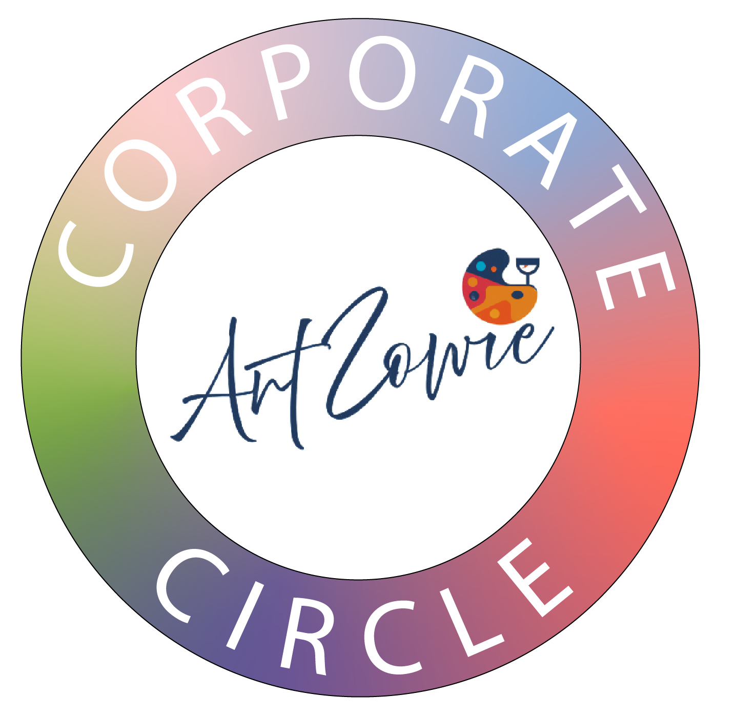 A logo for the corporate art circle club