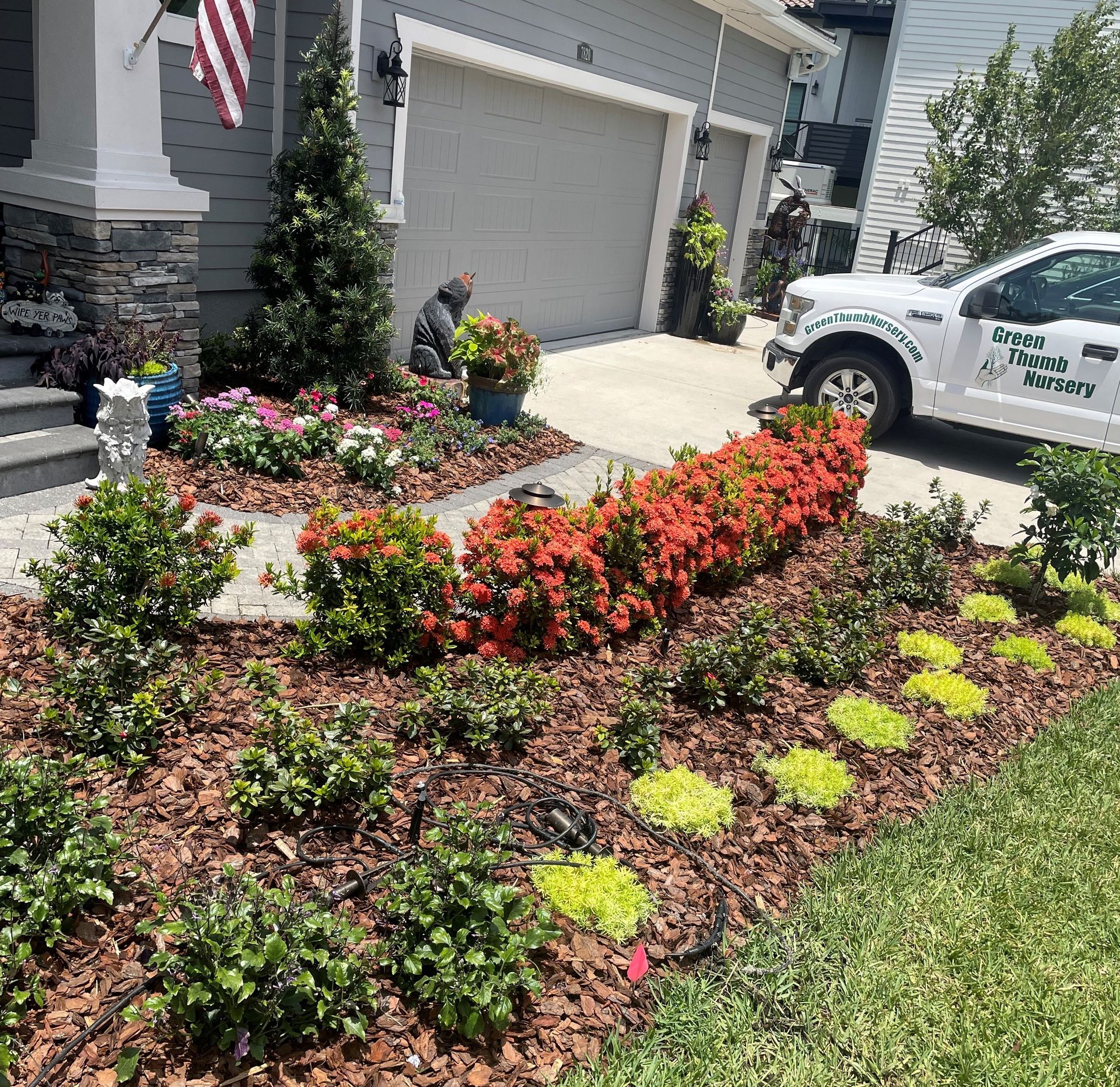 Tiered Landscaping Front of House
