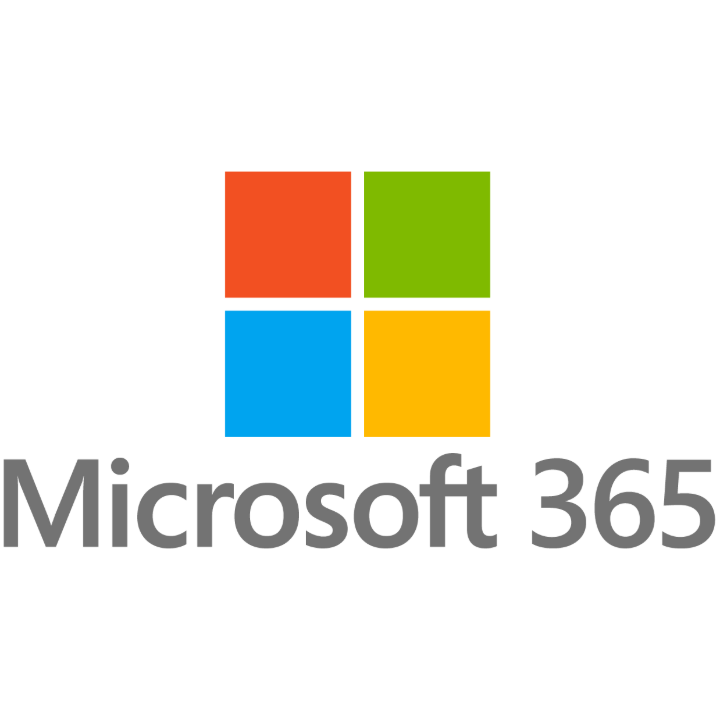 Het Microsoft 365-logo: een gekleurd vierkant raster met daaronder de tekst "Microsoft 365".
