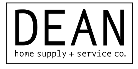 A black and white logo for a home supply and service company.