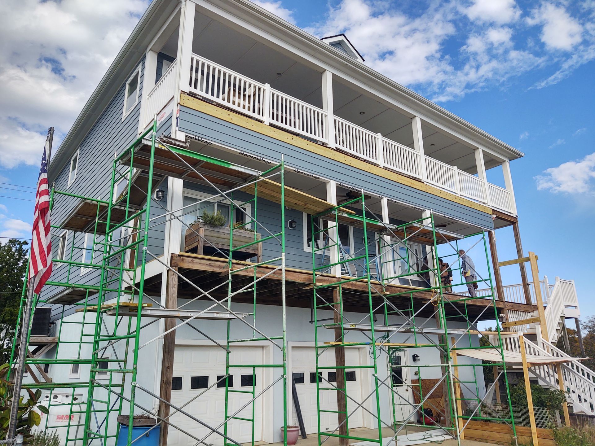 screened porch, 3-story house