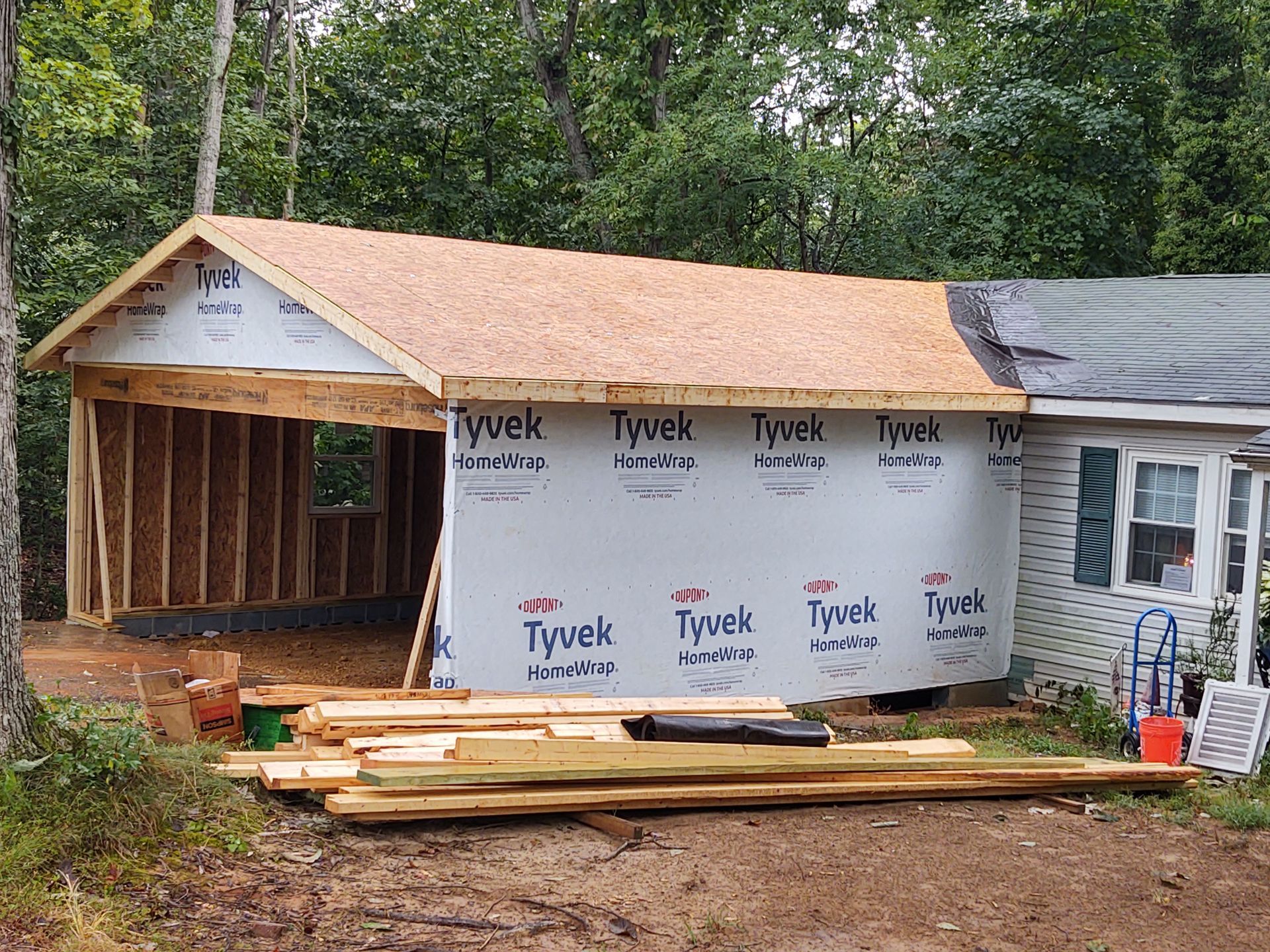 garage addition in Southern Maryland