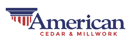 The american cedar and millwork logo has a pillar on it.