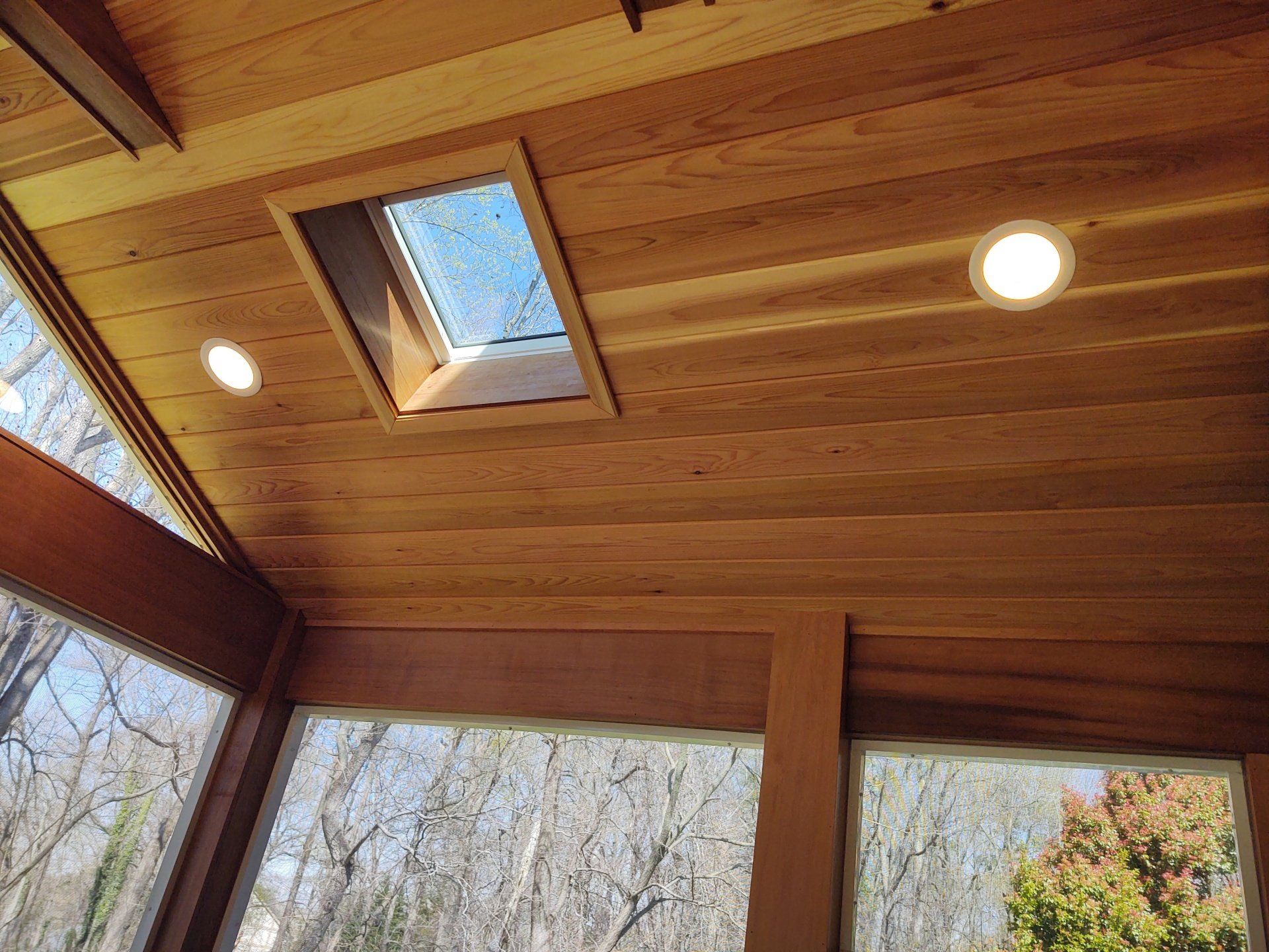 sunroom with skylight