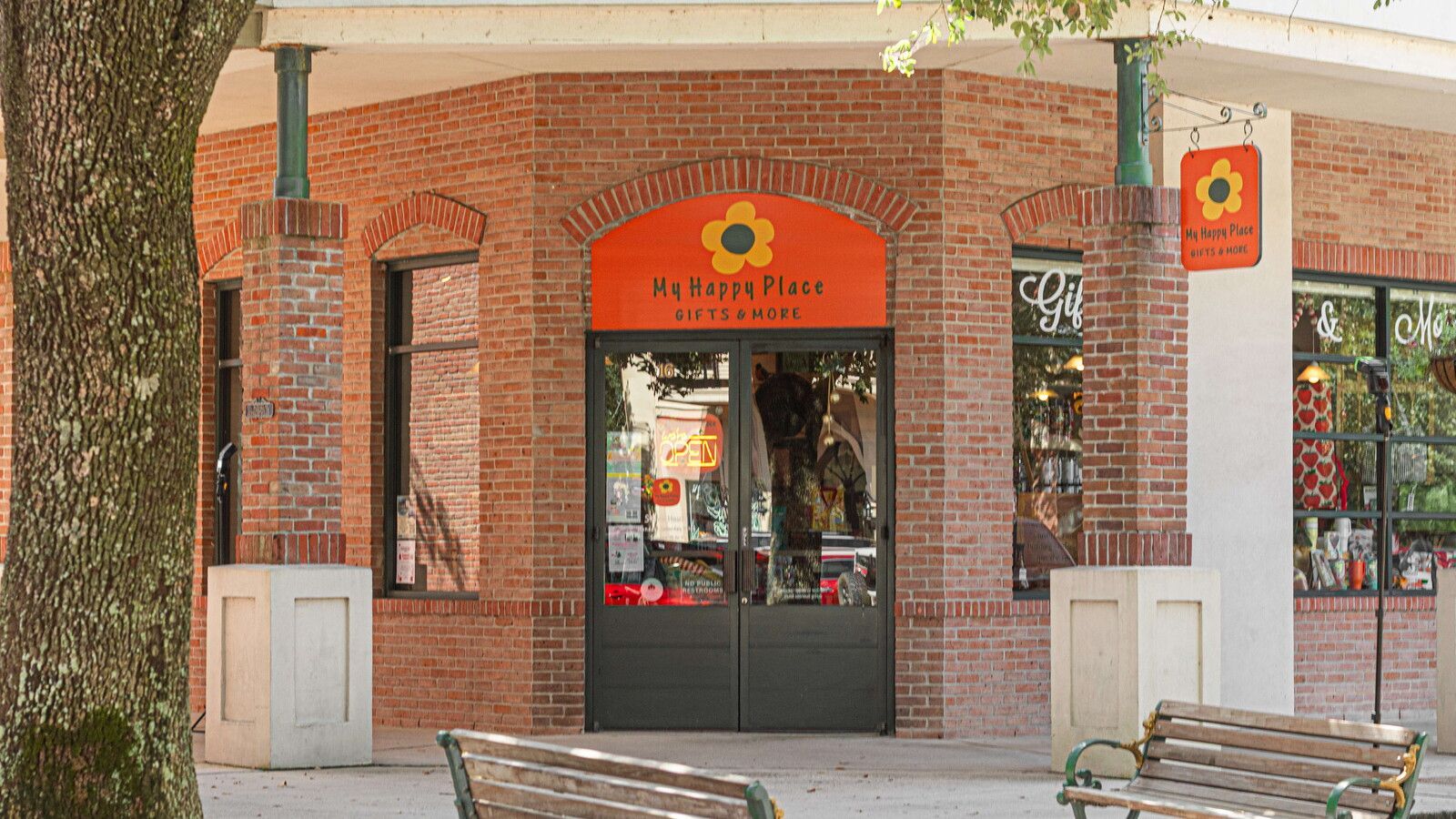Brick storefront of a shop called 