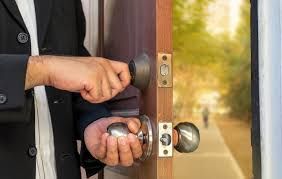 Key in front door lock