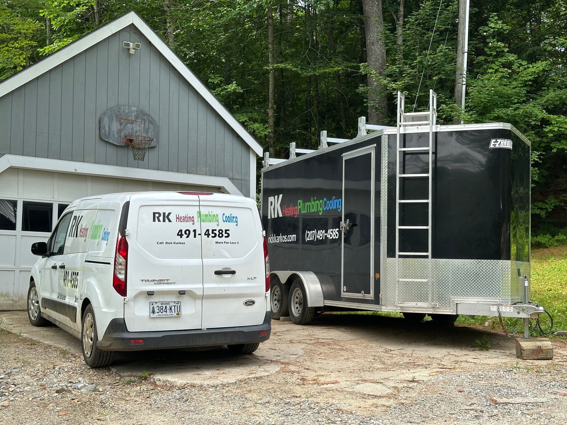 RK Heating Plumbing and Cooling branded vehicles