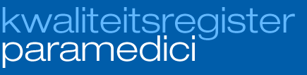 A blue sign that says kwaliteitsregister paramedici