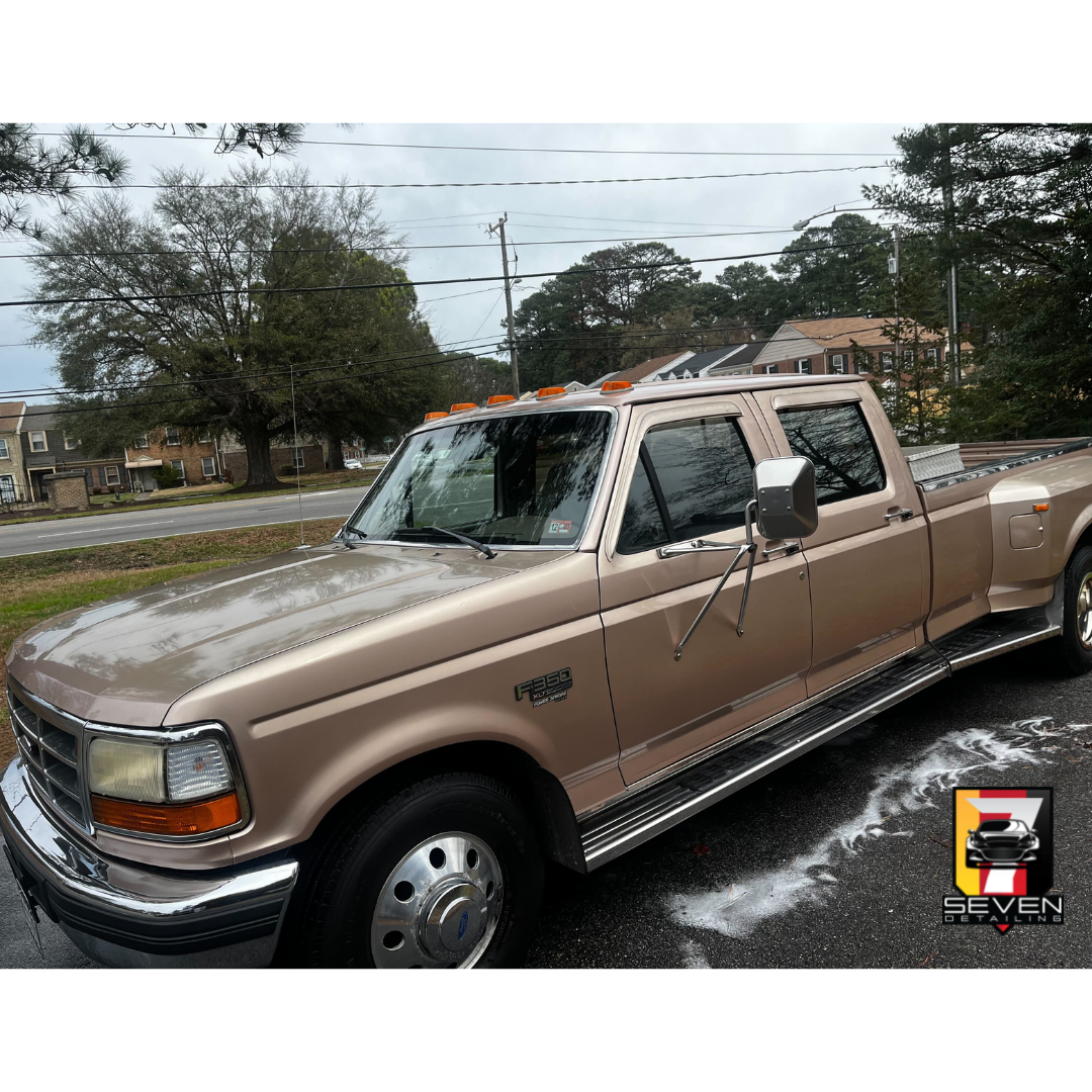 A brown, SUV detailed by a mobile detailing company.